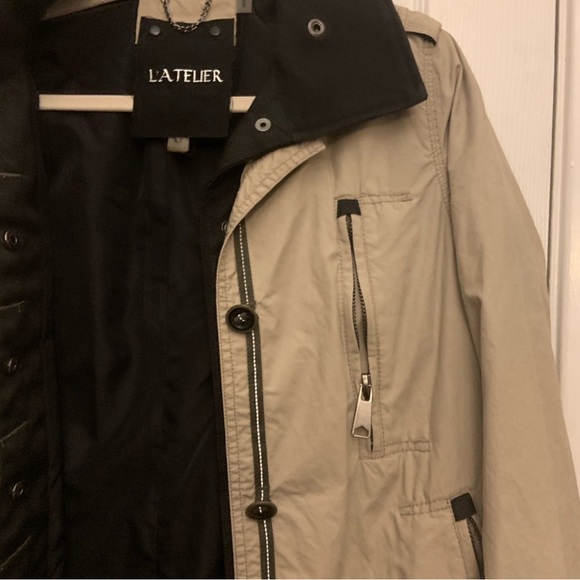 L’atelier nylon trench coat beige with black nylon lining worn once XS - Picture 10 of 13